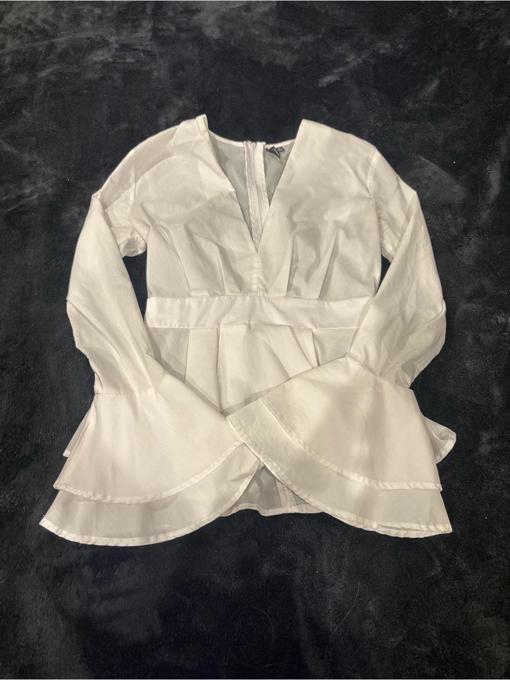 Windsor Ivory V-Neck Peplum Blouse
